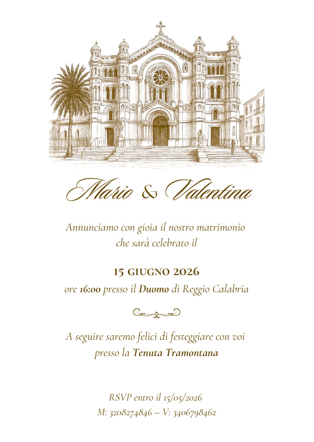 Invito di matrimonio Mario e Valentina